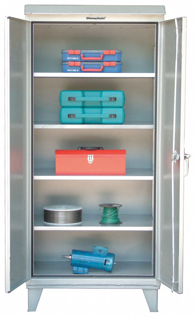 STRONG HOLD, 48 in x 24 in x 78 in, Swing Handle & Padlock Hasp ...
