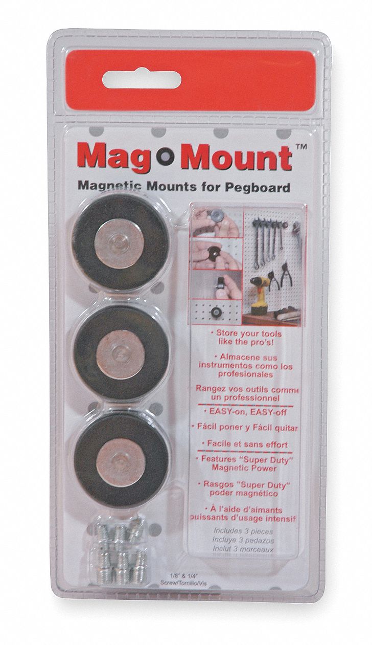 MAGCLIP Plastic Pegboard Mount, Mounting Type, Black 2RNN6