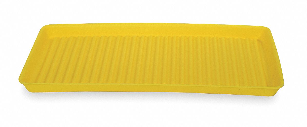 Spill Containment Tray: 5 gal Spill Capacity, 2 in Ht, Yellow