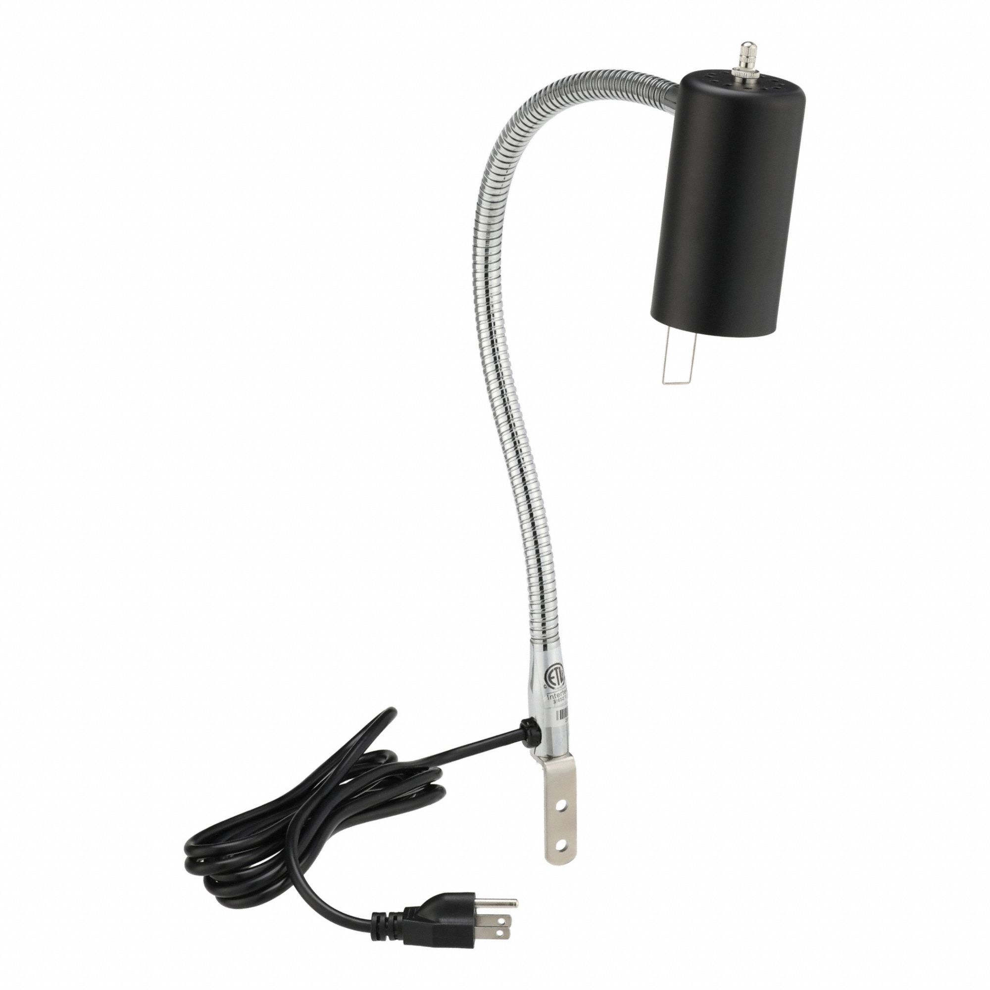 Task Light: Bulb Dependent, Gooseneck, 21 in Arm Reach, Bracket, 25 W, 120V AC