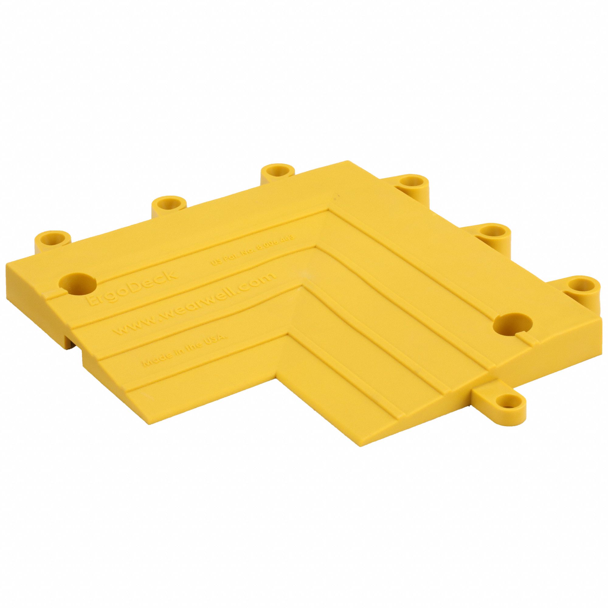 RAMP INSIDE CORNER, RAMP INSIDE CORNER, 9 X 9 IN, ERGODECK, RIBBED, YELLOW, VINYL