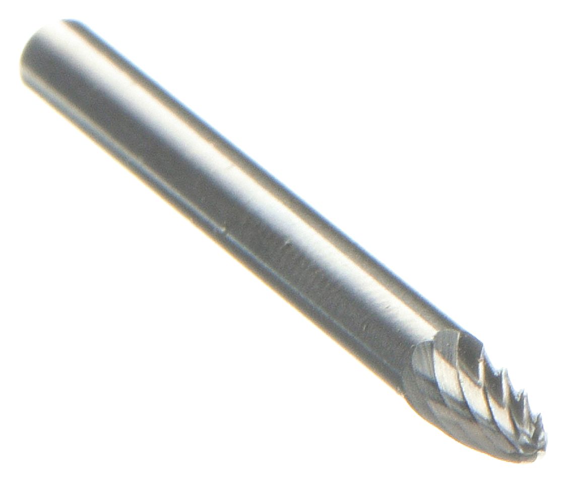 Carbide Bur: Ball-Nosed Tree, SF-41, Single Cut, 1/8" x 1/4" Head, 1/8" Shank