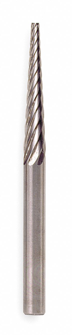 CARBIDE BUR, POINTED TREE, 1/4 IN, SINGLE CUT