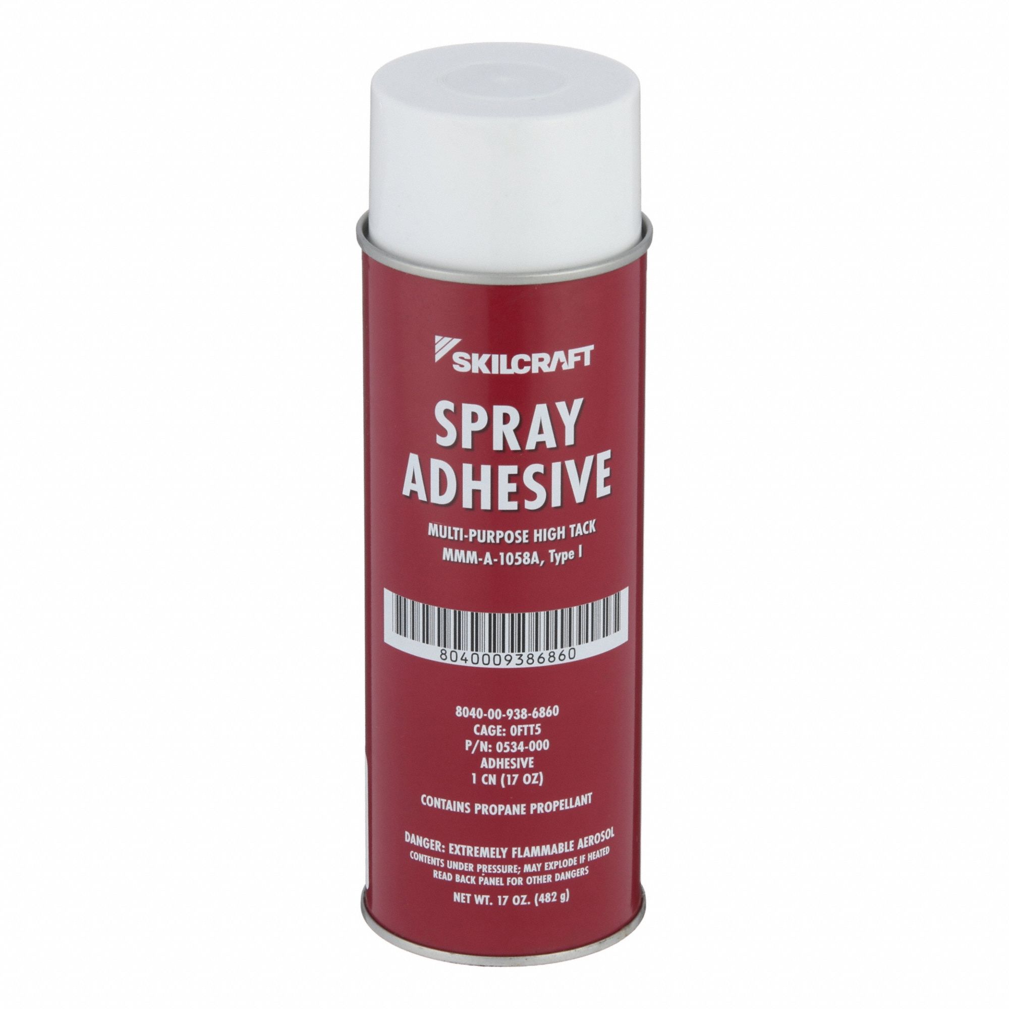 Spray Adhesive: Gen Purpose Bonding & Repair, 17 fl oz, Aerosol Can, Clear