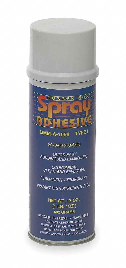 ABILITY ONE Spray Adhesive: Gen Purpose, 17 fl oz, Aerosol Can, Clear