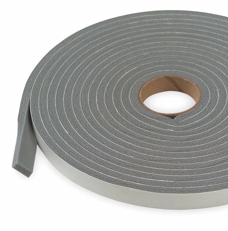 GRAINGER APPROVED PVC Closed Cell Foam, Foam Seal, Gray, 17 ft. Overall ...