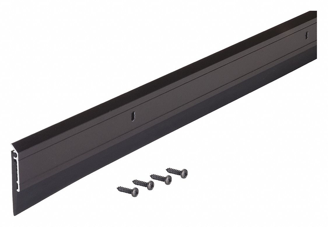 Door Sweep: Single Fin Insert, Aluminum, 48 in Lg, 1/4 in Wd, Aluminum