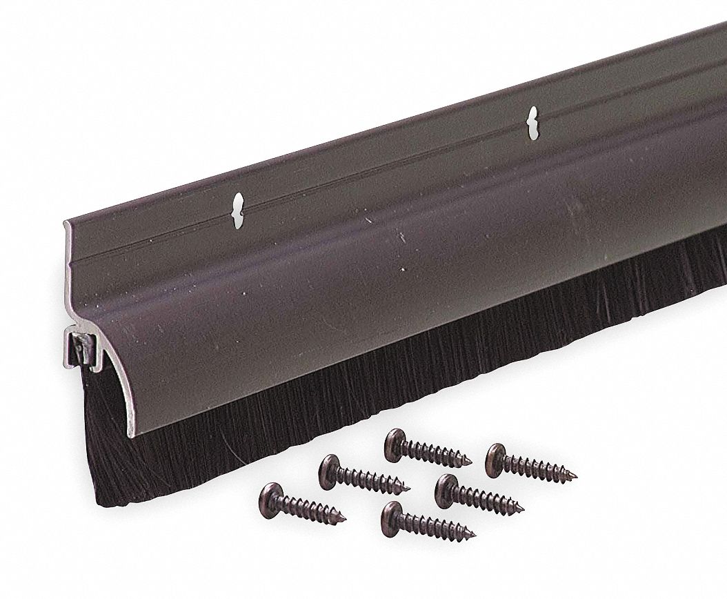 GRAINGER APPROVED Brush Door Sweep, Bronze, 3 ft Length, 1 3/8 in