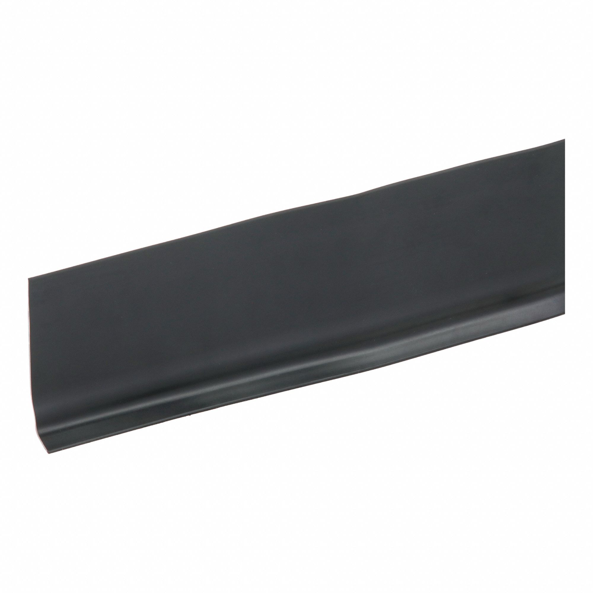 Wall Base Molding: Black, PVC Vinyl, 60 ft Overall Lg, 4 in Overall Ht, Roll, Coved