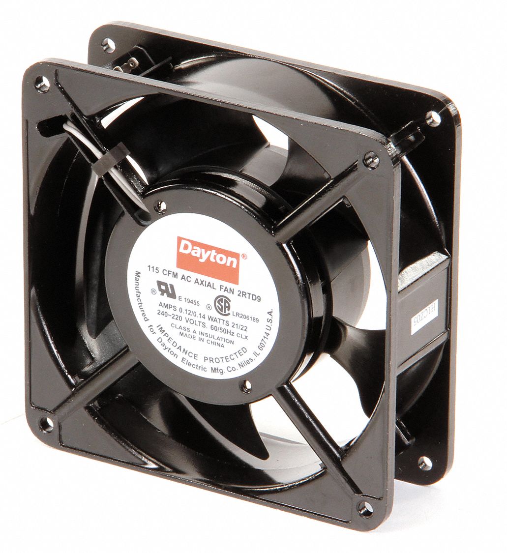 Dayton Standard Square Axial Fan 4 11 16 In Height 4 11 16 In Width 1 1 2 In Depth 115v Ac 3vu65 3vu65 Grainger