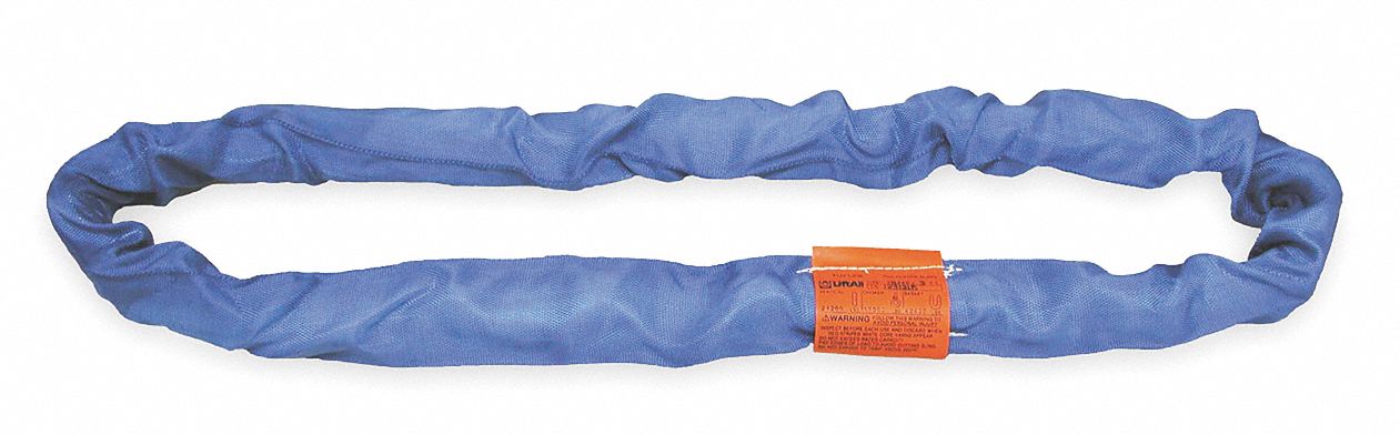 ROUND SLING, TYPE 5, POLYESTER, NYLON, 20 FT SLING L, 1&frac34; IN BODY DIAMETER, BLUE