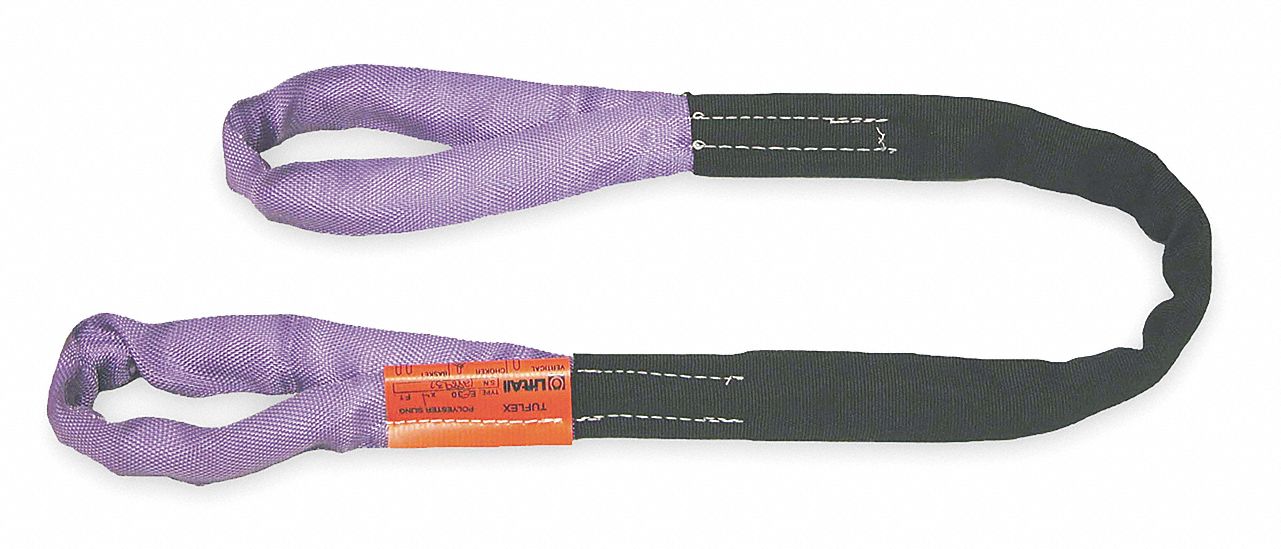 Roundsling: Type 3, Polyester, Polyester Sleeve w/ Nylon Cover, 4 ft Sling Lg