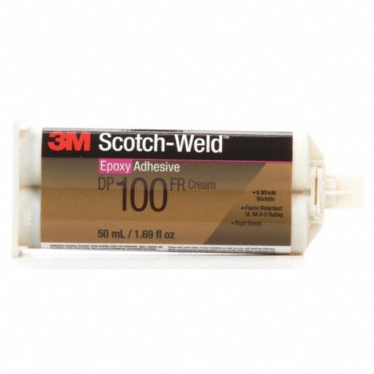 3M Series DP100FR, Epoxy Adhesive, Dual-Cartridge, 1.69 oz, Off-White ...