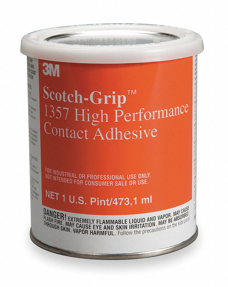 3M Contact Cement 1357, Gen Purpose, 1 pt, Can, GrayGreen, WaterResistant 2RUF31357 Grainger