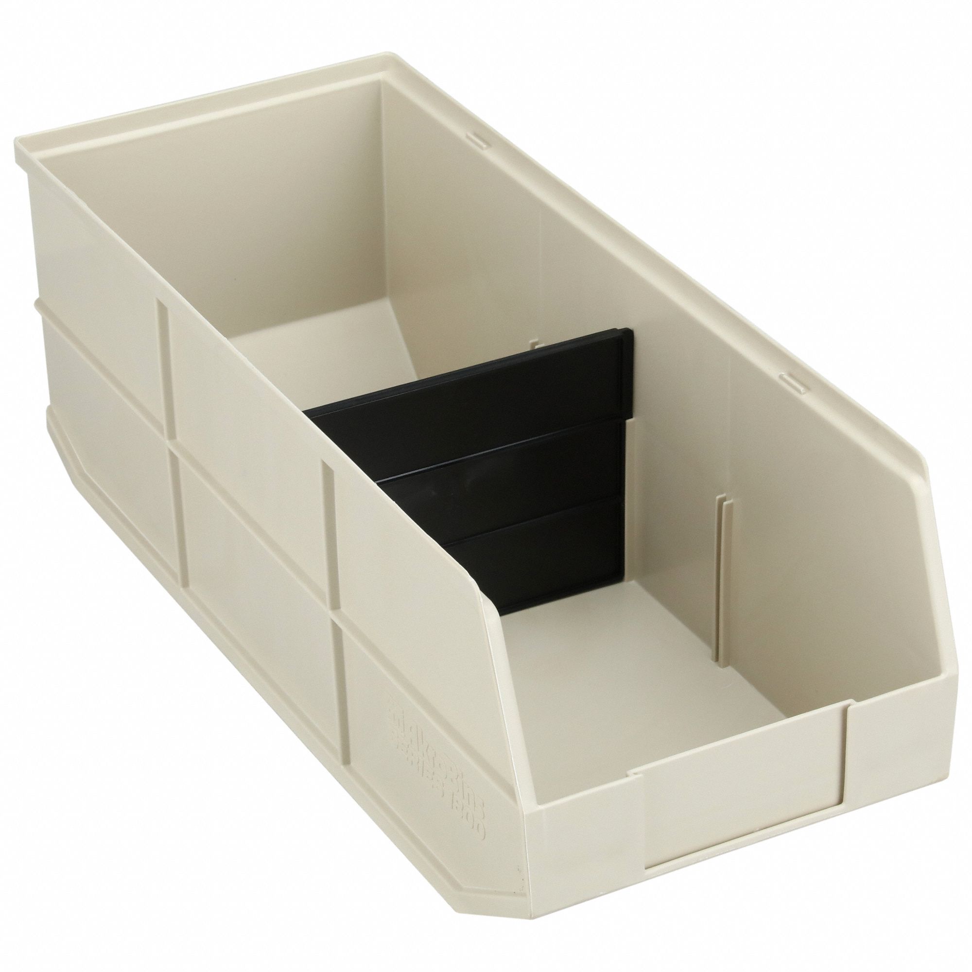 Shelf Bin: 20 1/2 in Overall Lg, 8 1/4 in x 7 in, Beige, Nesting Capable, Stacking Capable