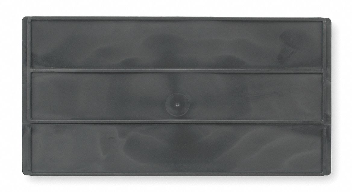 Bin Divider: 10 1/8 in x 6 1/2 in, Not Electrostatic Discharge Conductive, Black