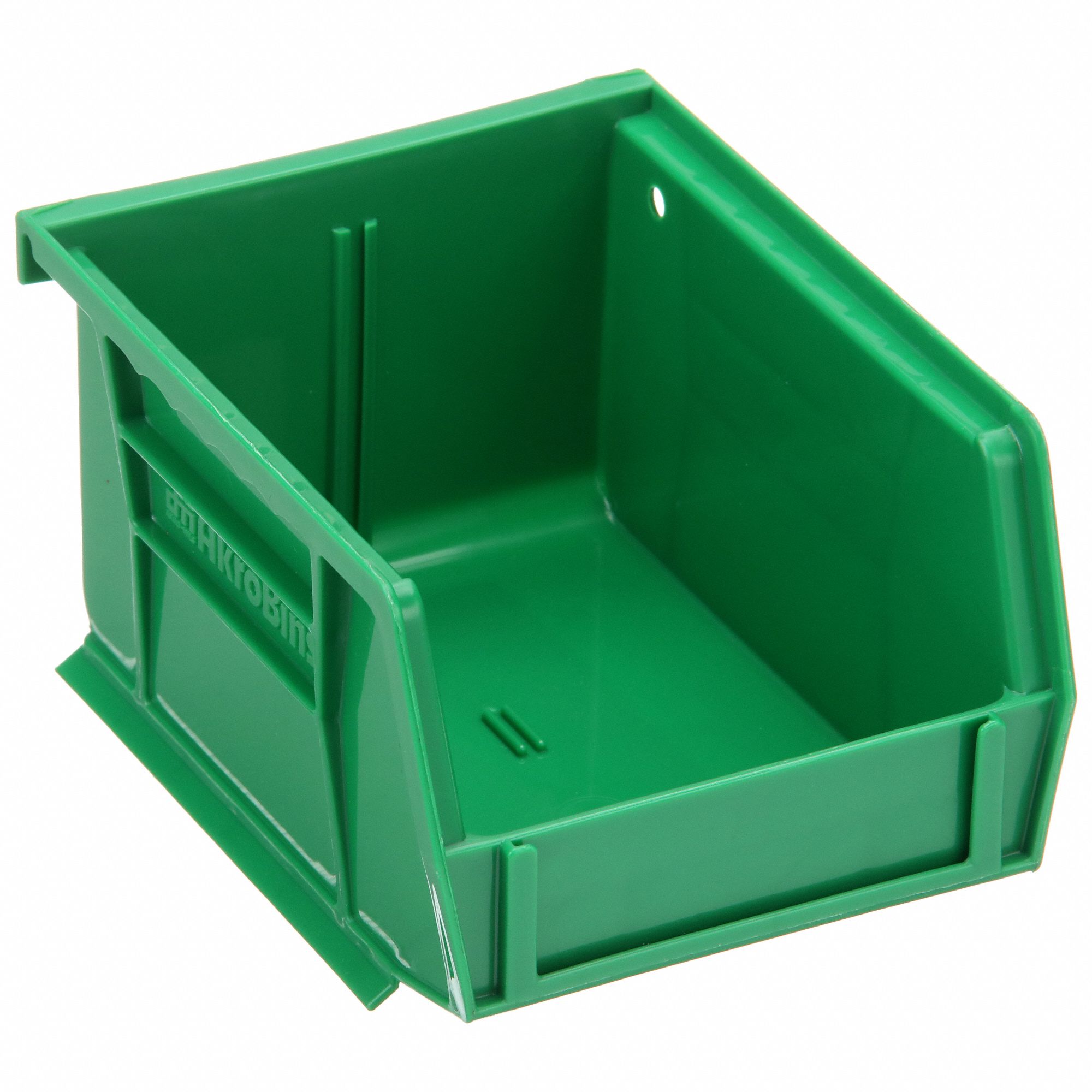 HANG AND STACK BIN, 4⅛ IN X 5⅜ IN X 3 IN, GREEN, LABEL HOLDERS, 10 LB LOAD CAPACITY