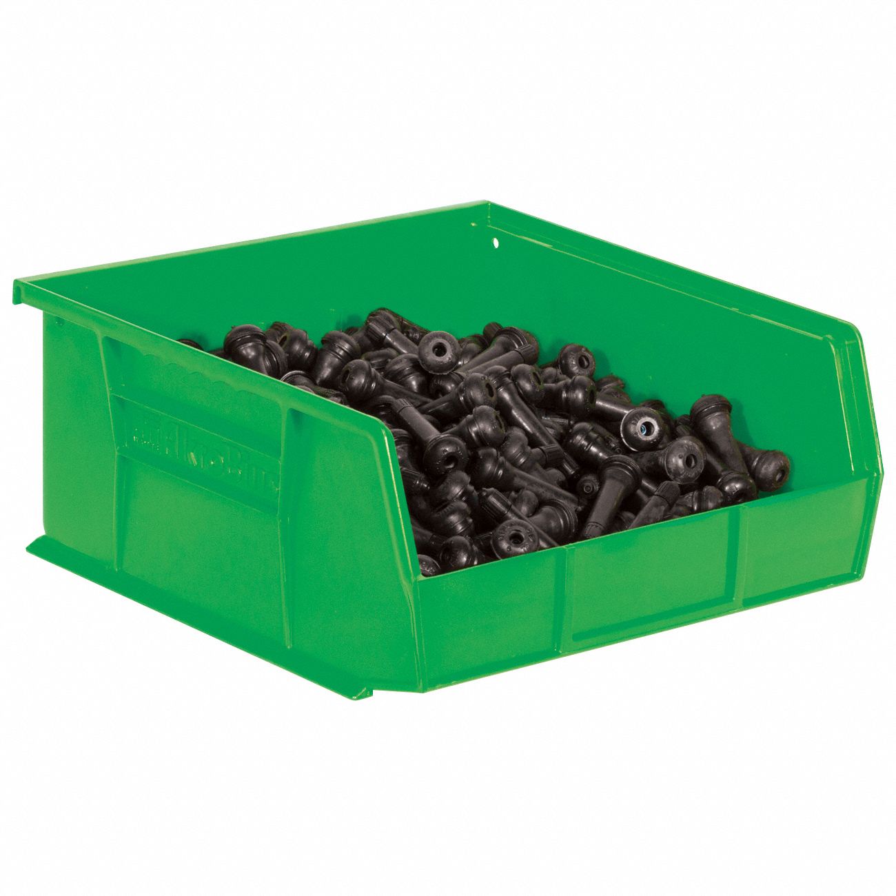 AKROMILS Hang and Stack Bin 11 in x 10 7/8 in x 5 in, Green, Label