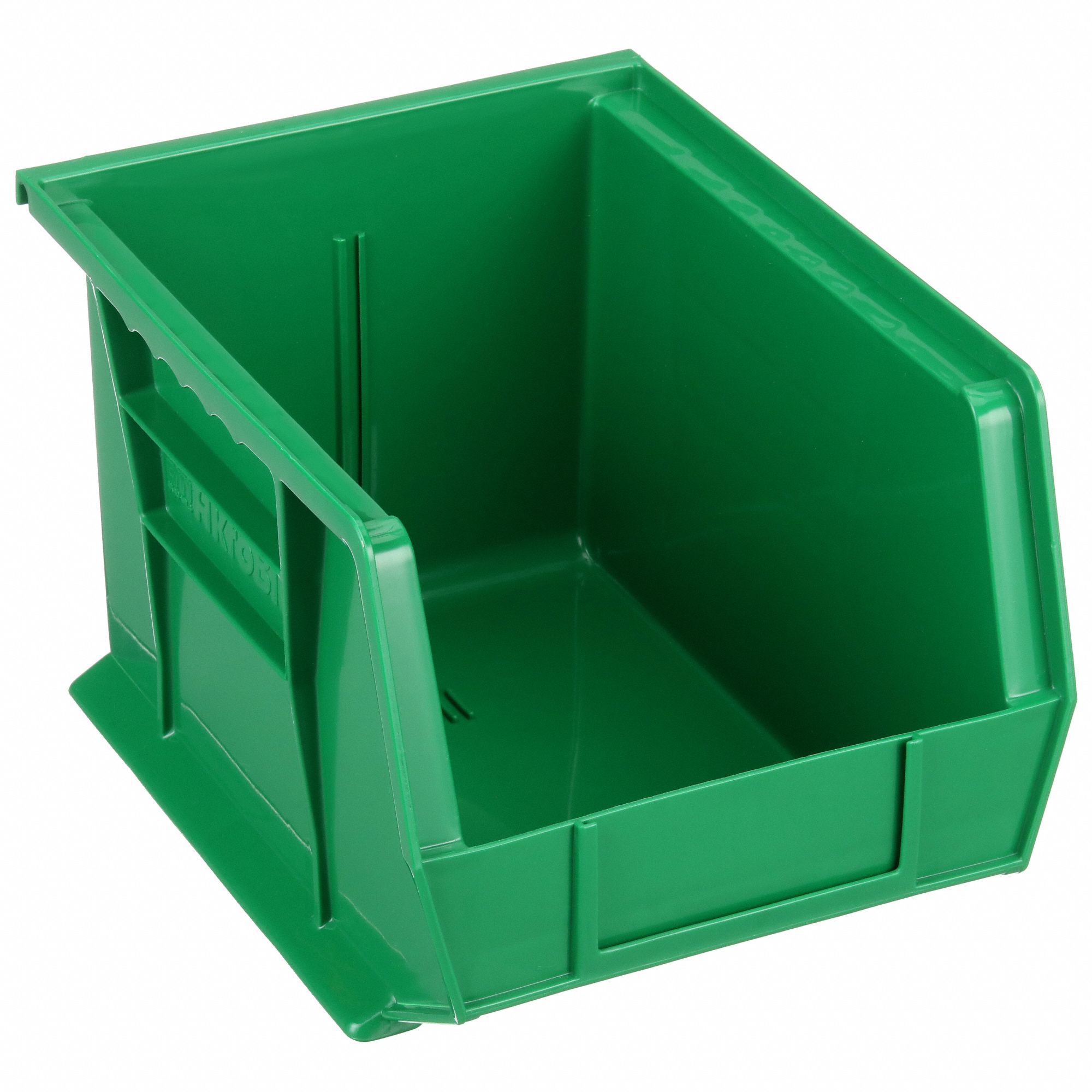 HANG AND STACK BIN, 8¼ IN X 10⅞ IN X 7 IN, GREEN, LABEL HOLDERS, 50 LB LOAD CAPACITY