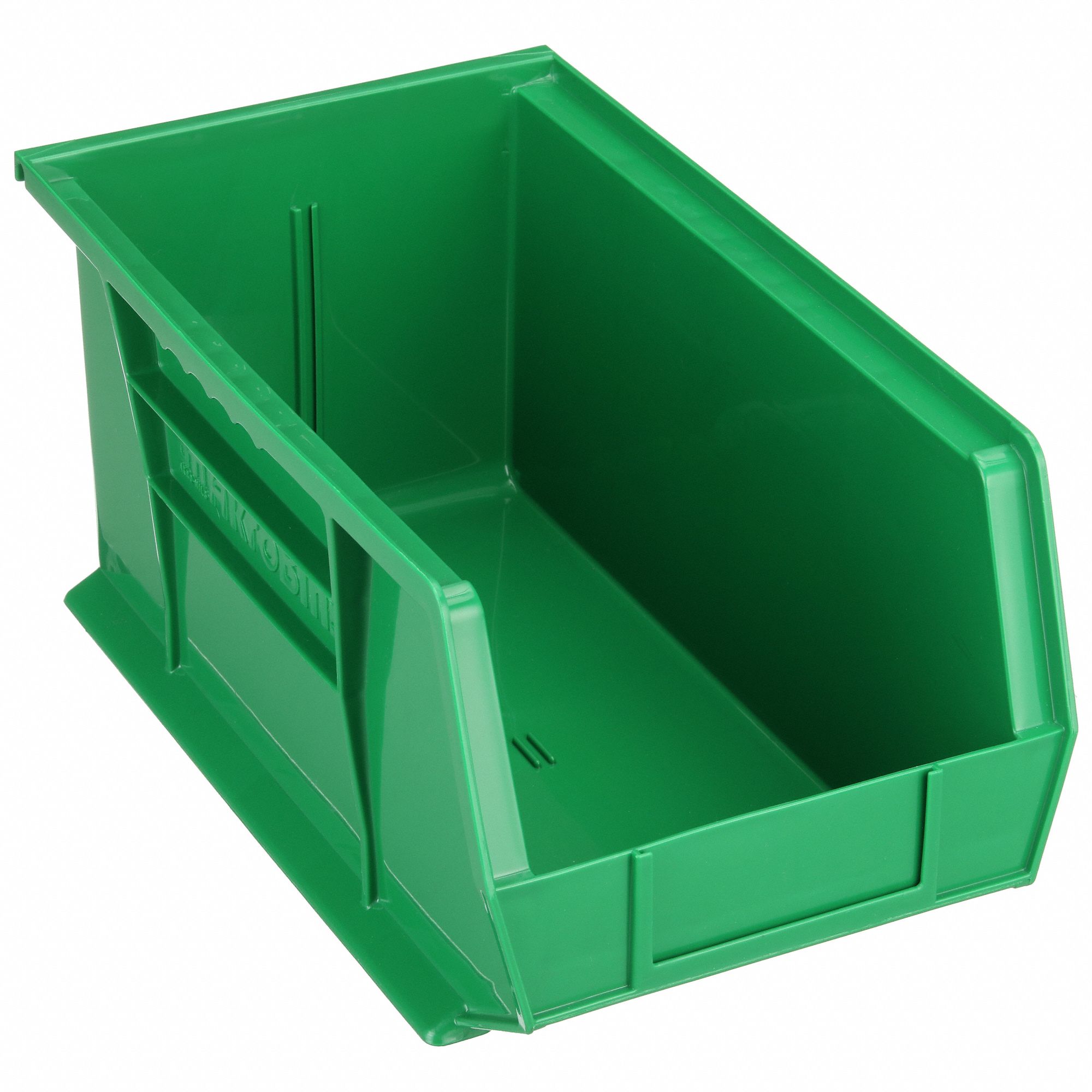 HANG AND STACK BIN, 8¼ IN X 14¾ IN X 7 IN, GREEN, LABEL HOLDERS, 60 LB LOAD CAPACITY