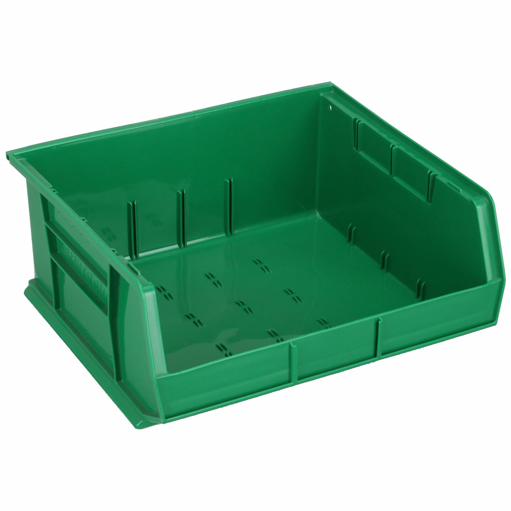 AKRO-MILS, 16 1/2 in x 14 3/4 in x 7 in, Green, Hang and Stack Bin -  2RV72