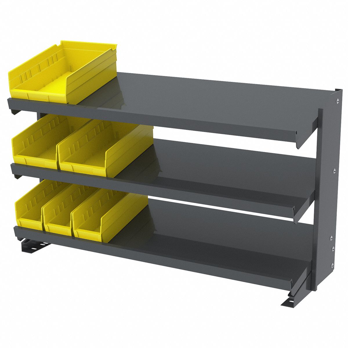 AKROMILS Bench Pick Rack 36 in x 12 in x 25 in, 1 Sided, 0 Bins, 3