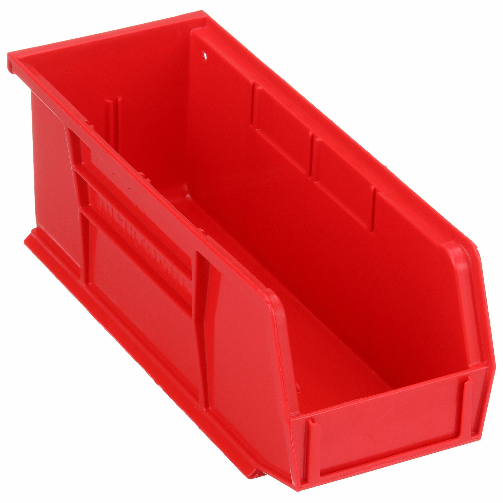 HANG AND STACK BIN, 4⅛ IN X 10⅞ IN X 4 IN, RED, LABEL HOLDERS, 30 LB LOAD CAPACITY