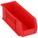 HANG AND STACK BIN, 4⅛ IN X 10⅞ IN X 4 IN, RED, LABEL HOLDERS, 30 LB LOAD CAPACITY