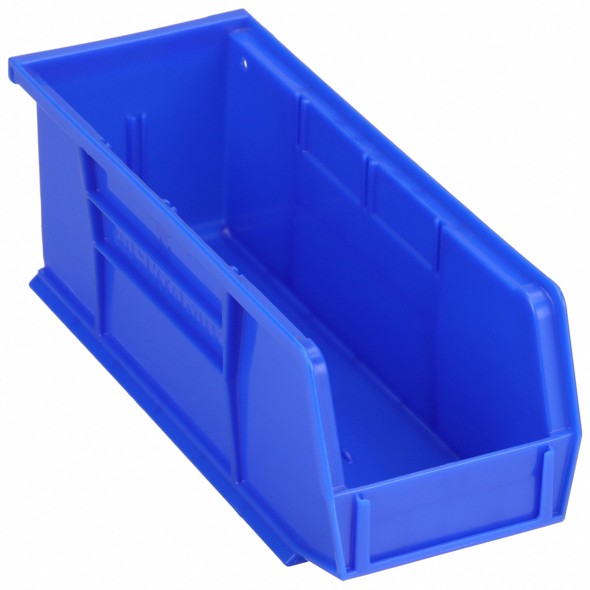 HANG AND STACK BIN, 4⅛ IN X 10⅞ IN X 4 IN, BLUE, LABEL HOLDERS, 30 LB LOAD CAPACITY