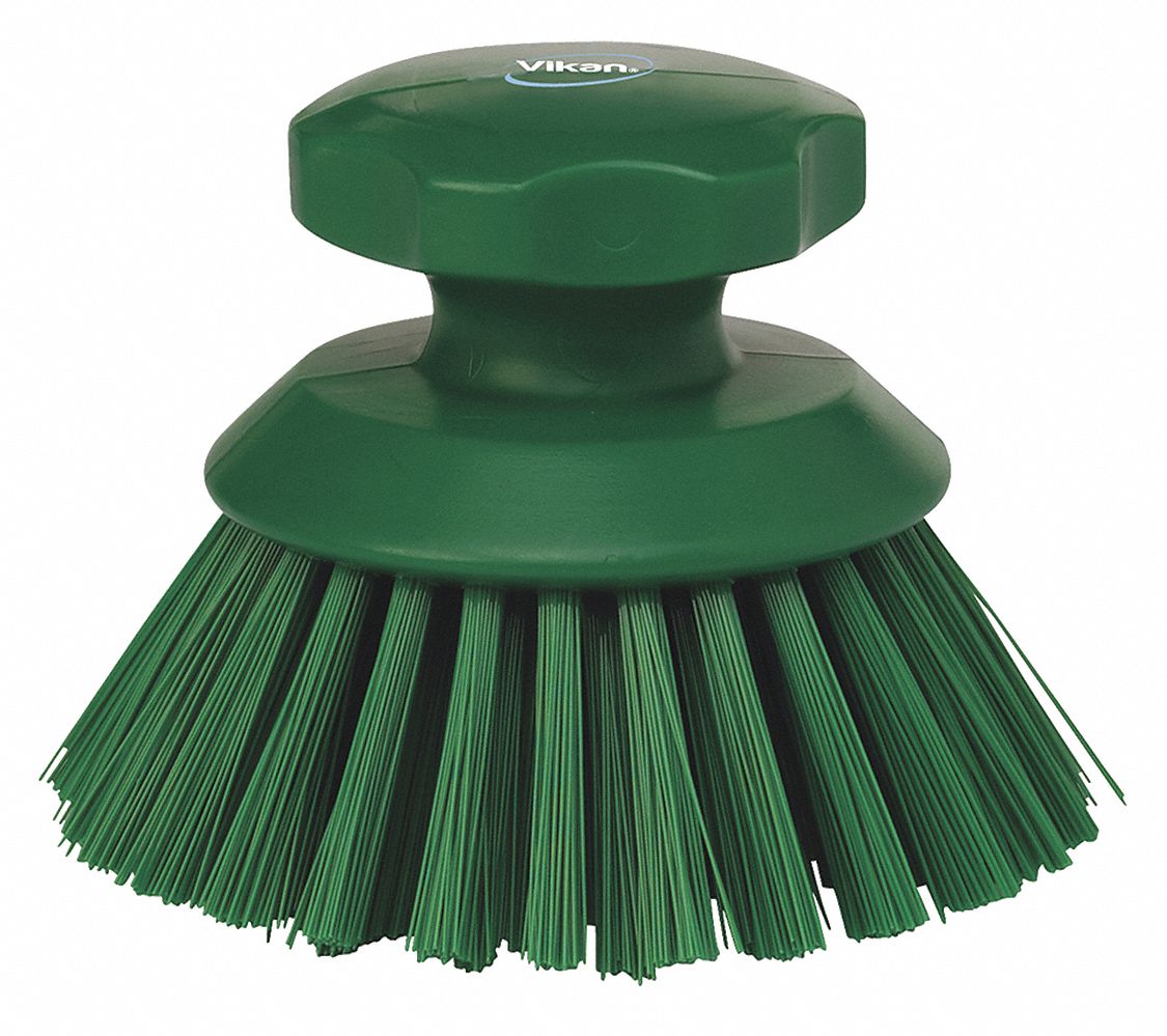 Vikan 3885 Round Scrub Brush - Stiff - Green