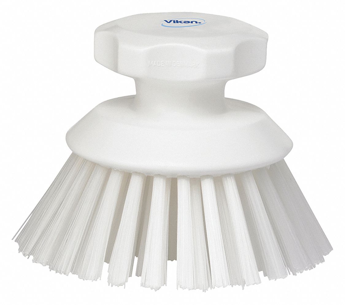 Vikan 38855 Round Hand Brush- Stiff, White