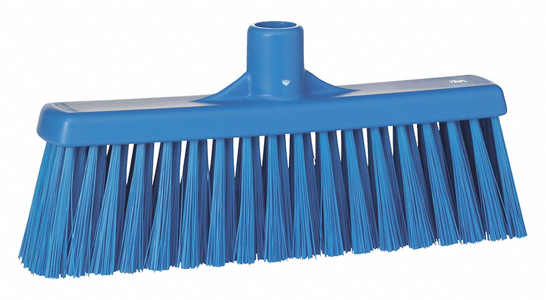 UPRIGHT BROOM W/ SOFT BRISTLES BLUE