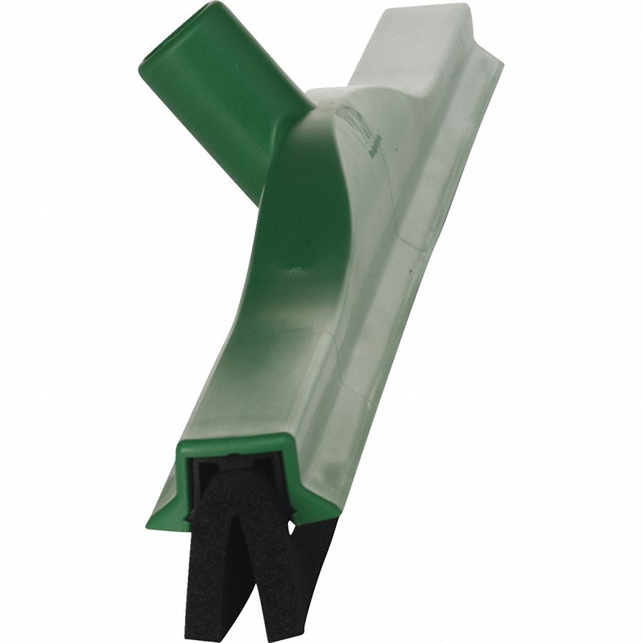 VIKAN 24 inW Straight Double Foam Rubber Floor Squeegee With Handle, Green 2RWX577542/29382