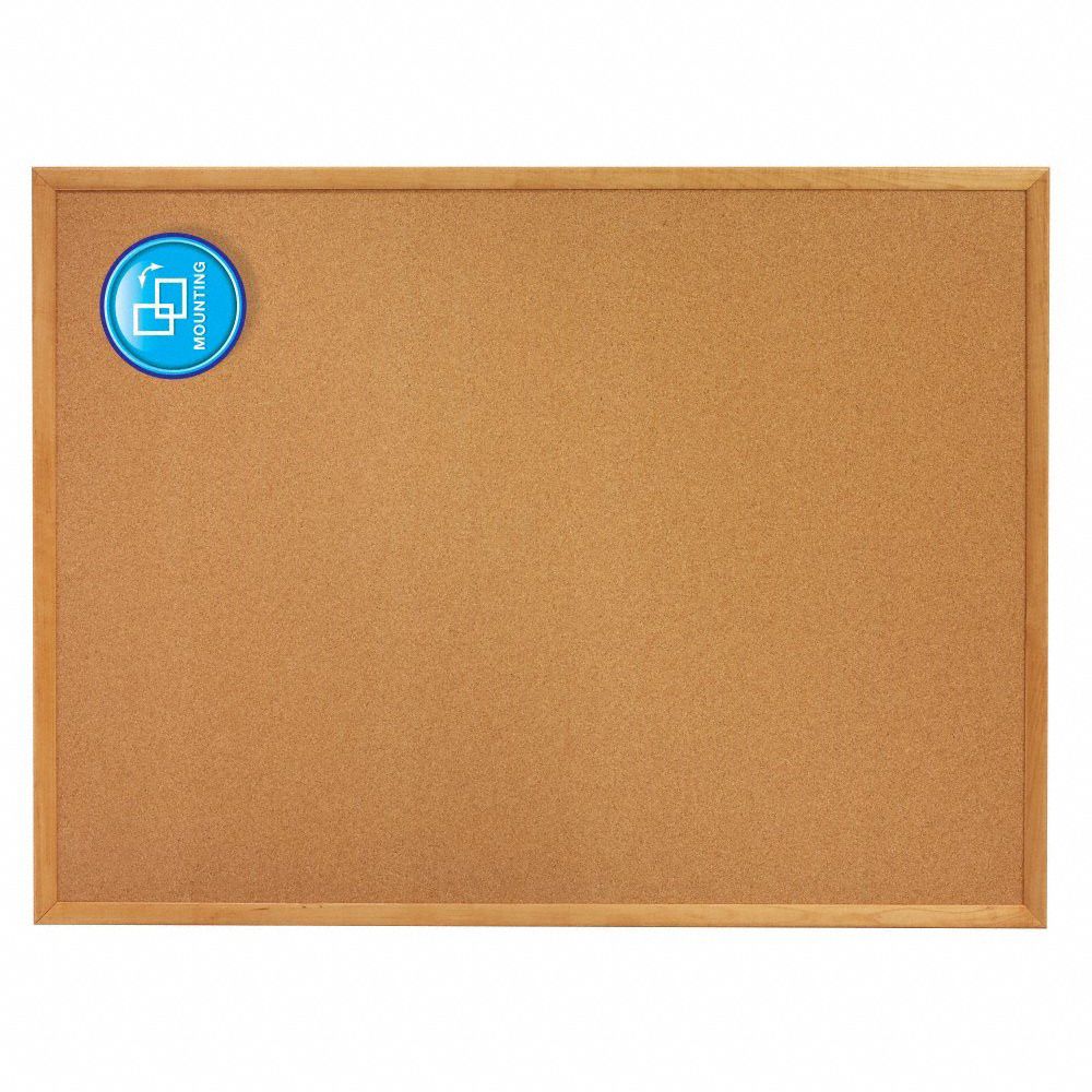 QUARTET Bulletin Board 48 in Ht, 96 in Wd, Natural, Natural, Mounting