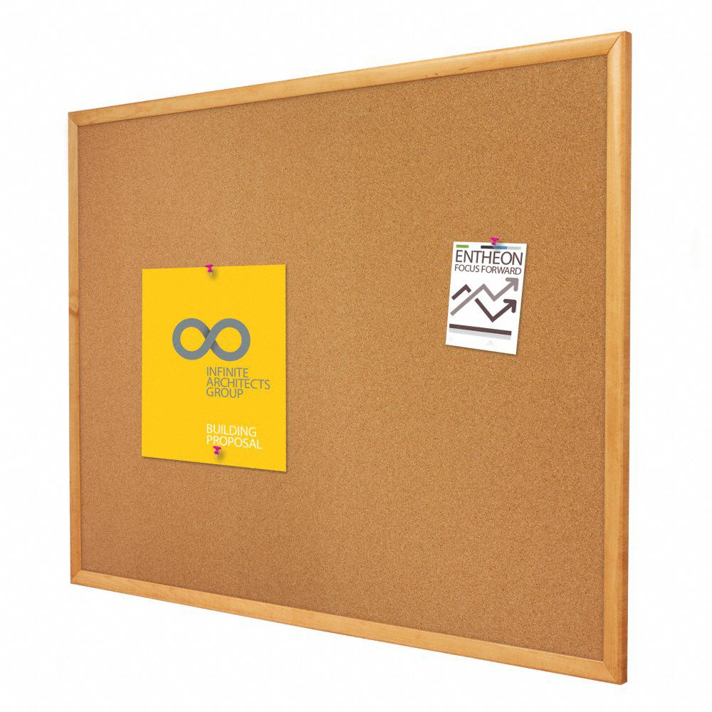 Quartet Bulletin Board 48 In Ht 96 In Wd Natural Natural Mounting Hardware Cork 2rxl2