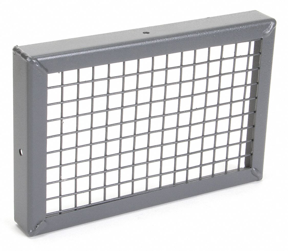 Outlet Guard: For Use With 1C792/2C862, Outlet, Steel, Baked Polyester Epoxy, 1/2 in Wire Spacing