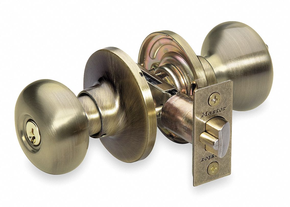 Knob Lockset, Mechanical, Knob, Cylindrical, Entrance, 3 Grainger