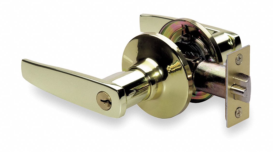 Door Lockset: Office Lever Locksets, Brass