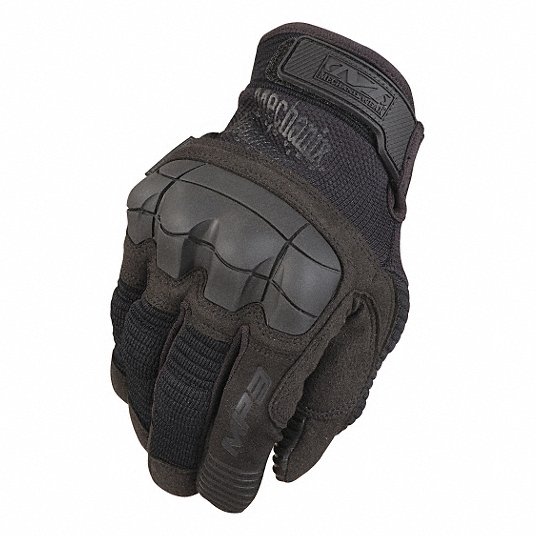 Size Medium Black Anti-Vibration Gloves with Synthetic Leather Palm 