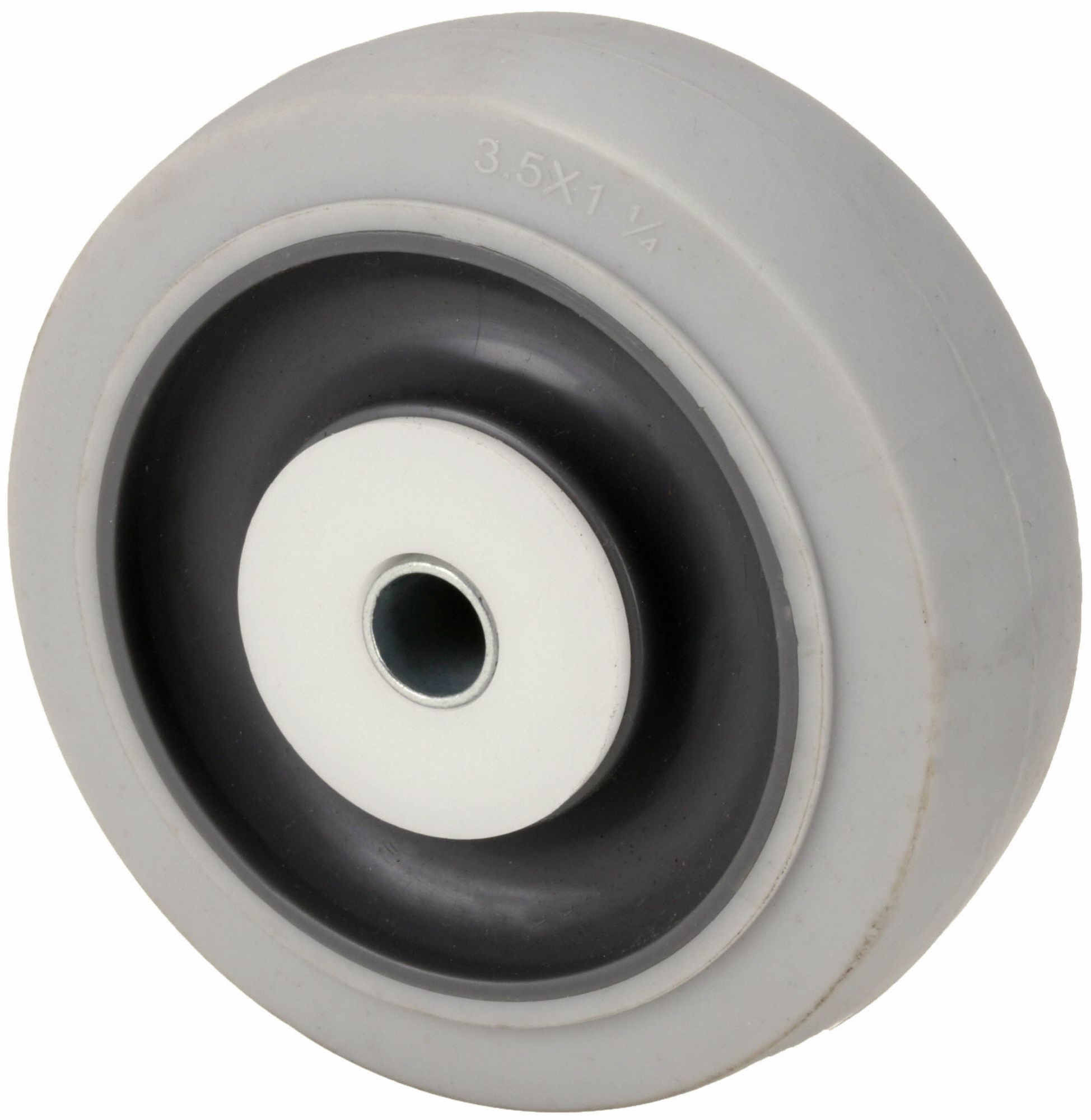 NONMARKING RUBBER TREAD ON PLASTIC CORE WHEEL, 3½ IN WHEEL DIAMETER