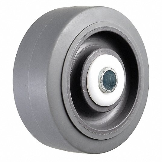 Nonmarking Rubber Tread on Plastic Core Wheel: 3 1/2 in Wheel Dia., 0 to 299 lb