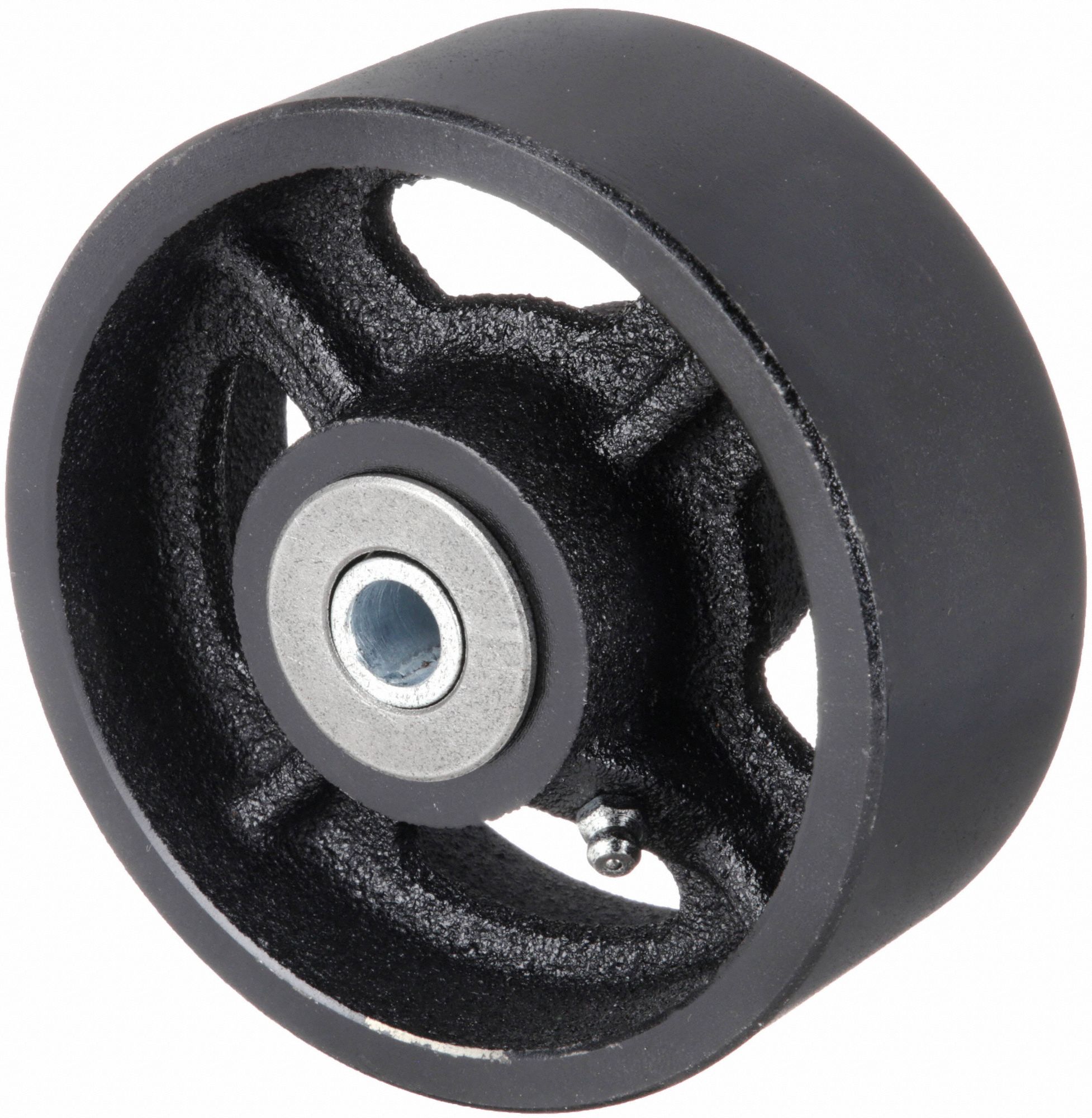 IRON TREAD WHEEL, 5 IN WHEEL DIAMETER, 2 IN WHEEL W, 1,000 LB LOAD RATING, EXTRA HARD