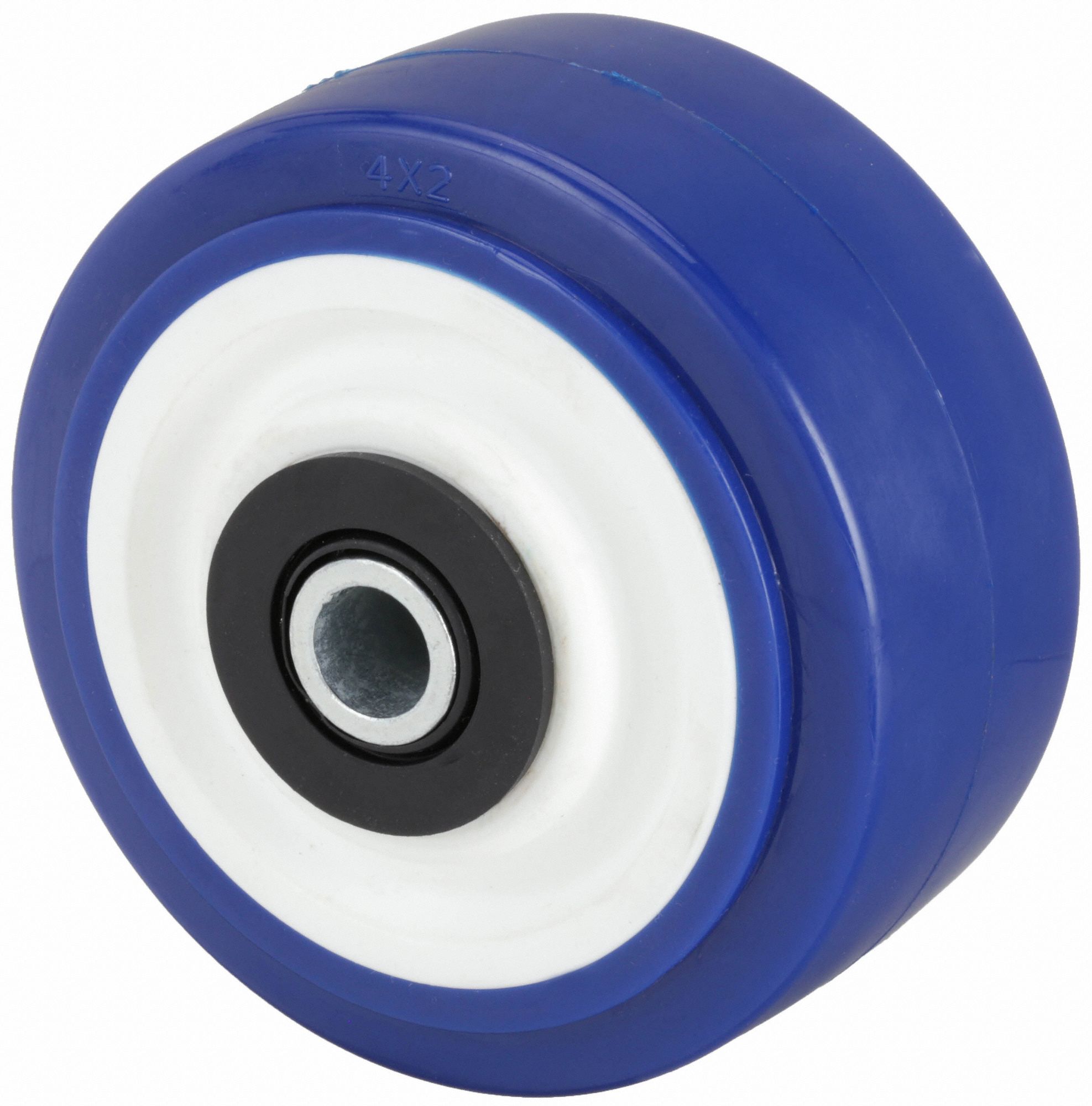 Caster Wheel: 4 in Wheel Dia., 2 in Wheel Wd, Polyurethane, 600 lb Load Rating, Std