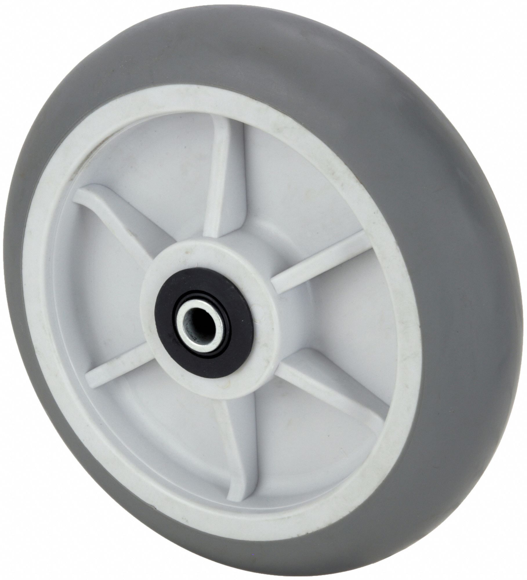 NONMARKING RUBBER TREAD ON PLASTIC CORE WHEEL, 8 IN WHEEL DIAMETER, 2 IN WHEEL W