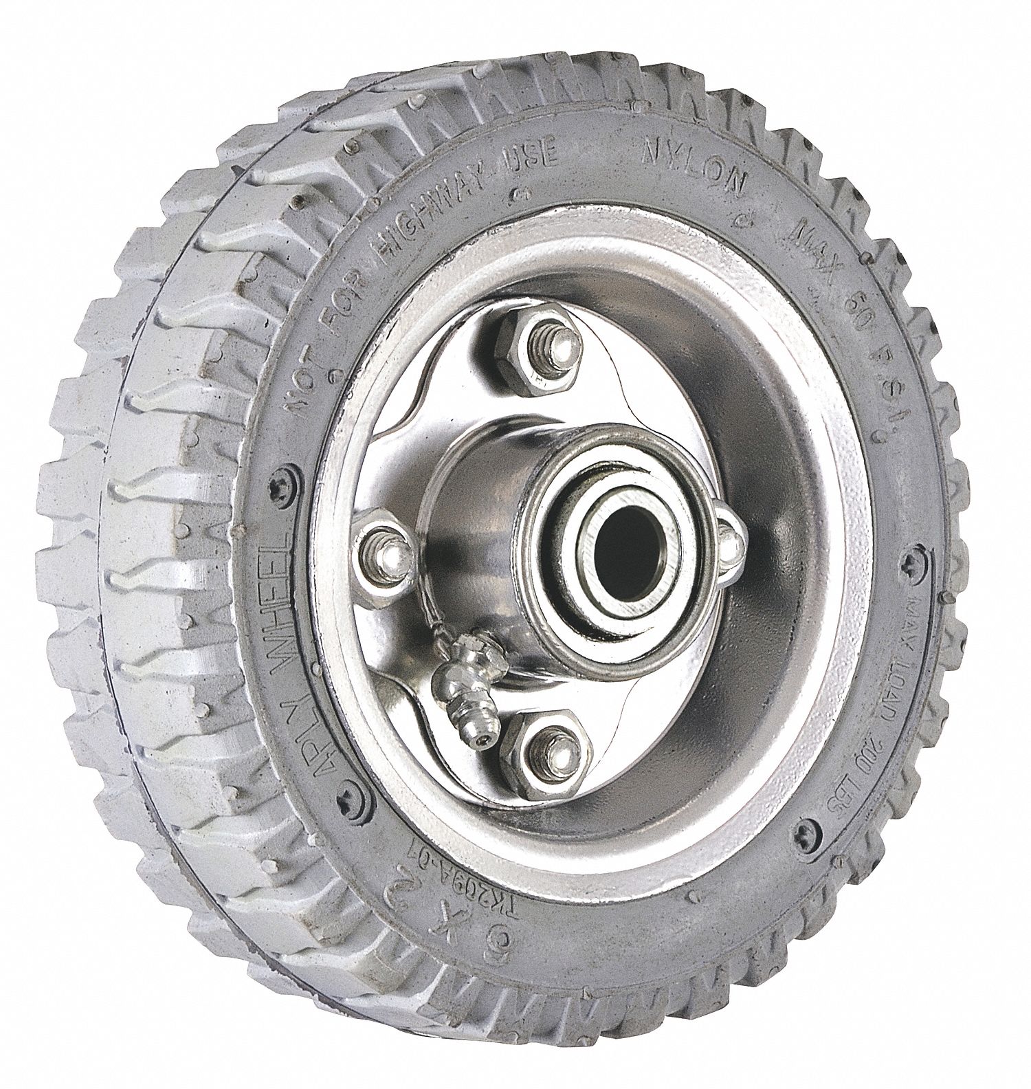 GRAINGER APPROVED Pneumatic Wheel, 6 1/4 in Wheel Dia., 200 lb Load