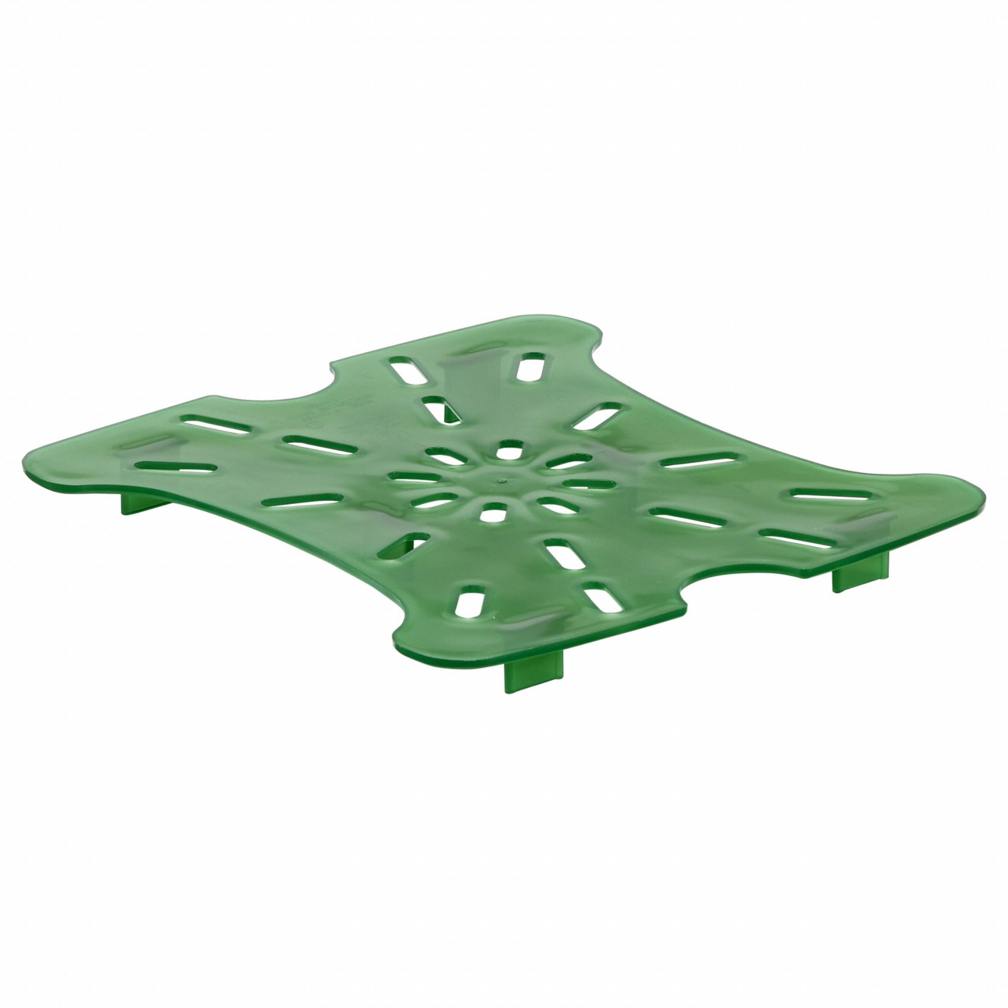 Drain Shelves: 4 qt Capacity, Translucent Green Body, Graduated, Polypropylene, NSF Certified