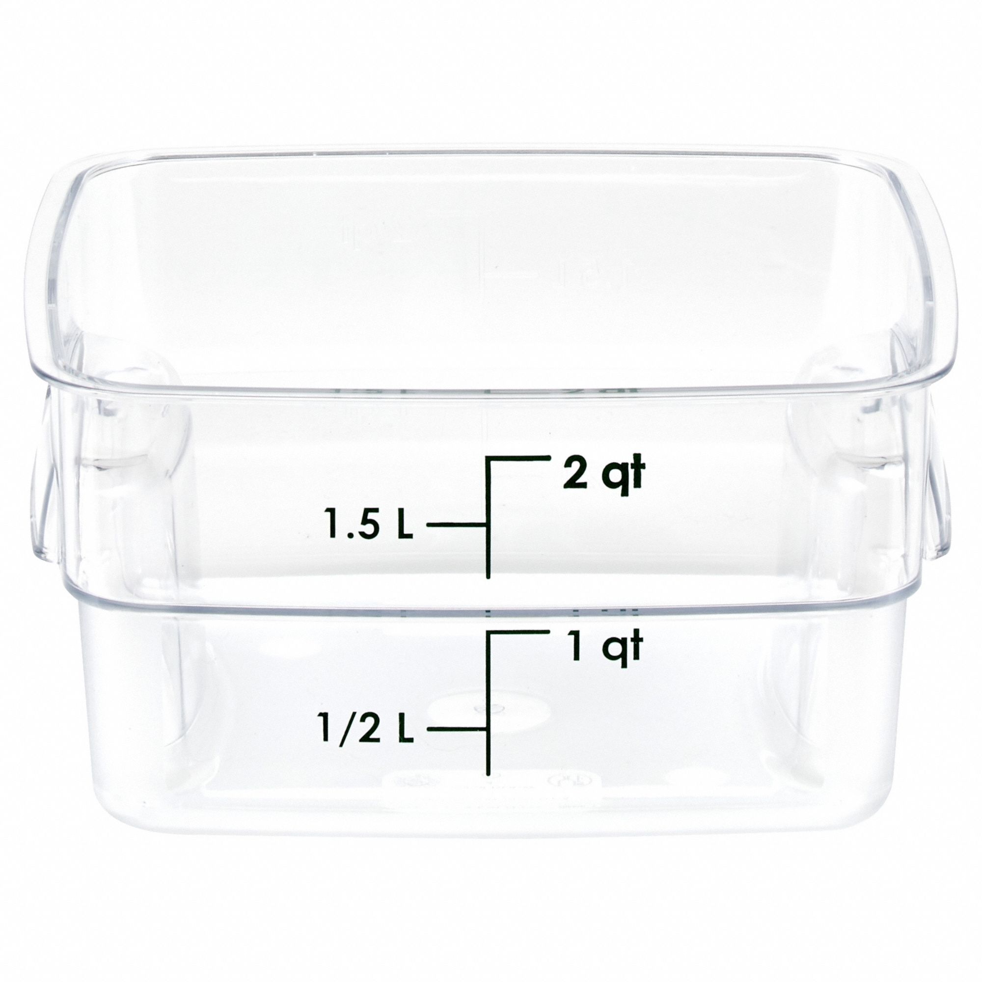 CAMBRO, 2 qt Capacity, Clear Body, Food Storage Container 807JE0