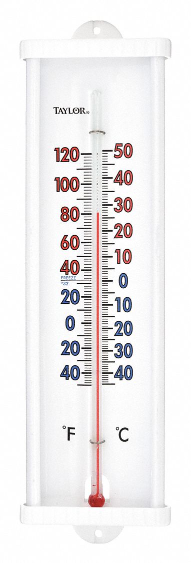 Analog Thermometer: -40°F to 120°F /-40°C to 50°C, +/-1°C/+/-2°F, Wall, +/-1°C/+/-2°F