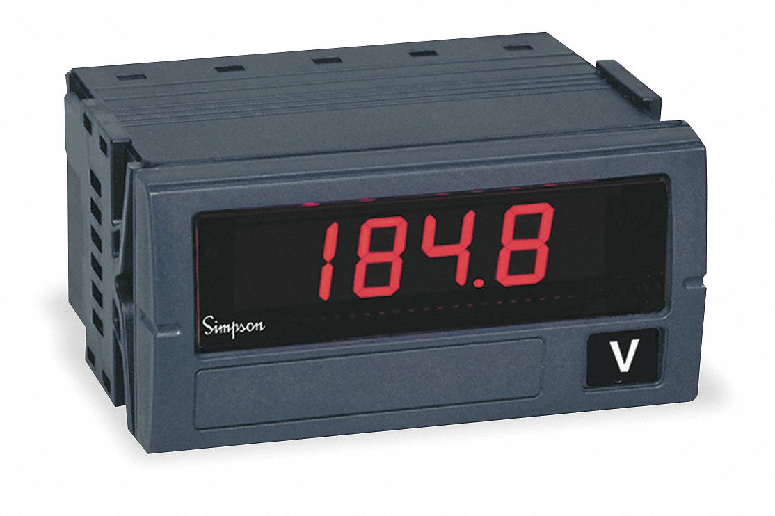 SIMPSON ELECTRIC, DC Volt, Fits 1/8 DIN, Digital Panel Meter 2T864