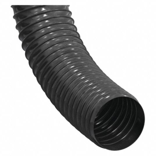 Industrial Ducting Hose: 4 in Hose Inside Dia., 25 ft Hose Lg, 18 psi, 4.4  in Bend Radius, Black